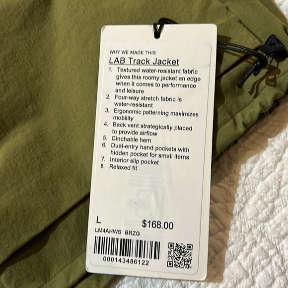 Lululemon Lab Track Jacket. NWT Large Men’s - Picture 8 of 10